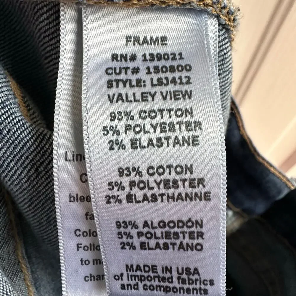 FRAME Le Skinny de Jeanne Jeans Women’s Size 26 Dark Wash Stretch Skinny Denim